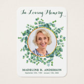 ユーカリエレガントプトゥス写真葬儀祈りの言葉カード (正面)