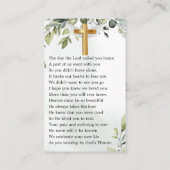 ユーカリエレガントプトゥス写真葬儀祈りの言葉カード 名刺 (裏面)