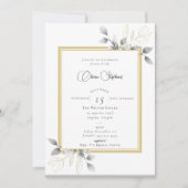 ユーカリエレガントプトゥス書道金ゴールドブライダルシャワー 招待状 (正面)