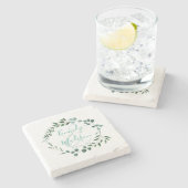 ユーカリエレガントプトゥス水カラーミニマリスト ストーンコースター (横)