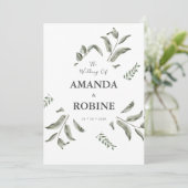 ユーカリエレガントプトゥス水カラー結婚式招待状 招待状 (スタンド正面)