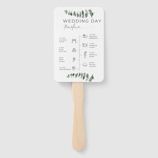 ユーカリエレガントプトゥス水カラー結婚式 プログラム ハンドファン (裏面)