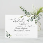 ユーカリエレガントプトゥス水彩フローラブライダルシャワー 招待状 (スタンド正面)