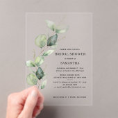 ユーカリエレガントプトゥス水彩ブライダルシャワー アクリル招待状 (インサイチュ (ポータブル))
