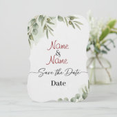 ユーカリエレガントプトゥス水彩「日付を保存」カード セーブザデート (スタンド正面)