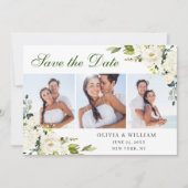 ユーカリエレガントプトゥス白いロ結婚ーズの3枚の写真 セーブザデート (正面)