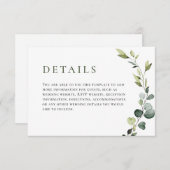 ユーカリエレガントプトゥス結婚ボヘミアン エンクロージャーカード (正面/裏面)