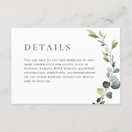 ユーカリエレガントプトゥス結婚ボヘミアン エンクロージャーカード