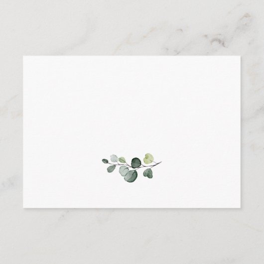 ユーカリエレガントプトゥス結婚ボヘミアン エンクロージャーカード (裏面)