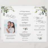 ユーカリエレガントプトゥス結婚ボホの式プログラム (正面/裏面)