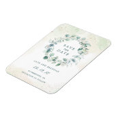 ユーカリエレガントプトゥス緑のリース保存日付 マグネット (左側)