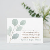 ユーカリエレガントプトゥス葬儀サンキューベレ サンキューカード (スタンド正面)