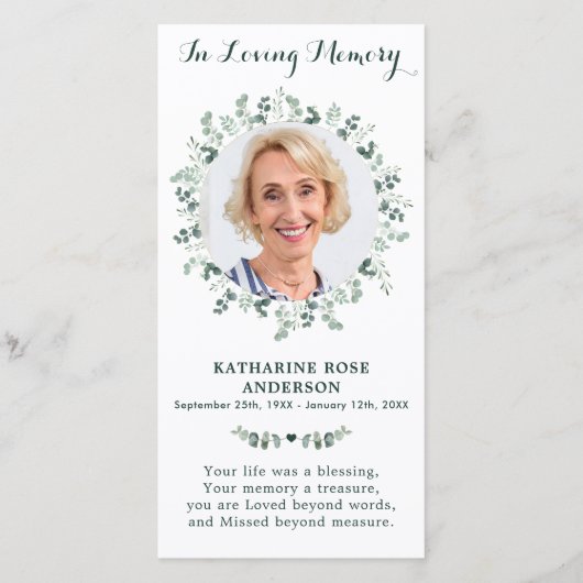 ユーカリエレガントプトゥス記念写真葬儀祈りの言葉C (正面)