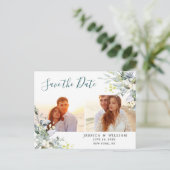 ユーカリエレガントプトゥス2 PHOTO Wedding日付を保存 ポストカード (スタンド正面)