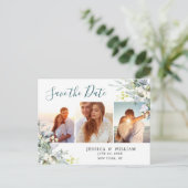 ユーカリエレガントプトゥス3 PHOTO Wedding日付を保存 ポストカード (スタンド正面)