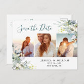 ユーカリエレガントプトゥス3 PHOTO Wedding日付を保存 ポストカード (正面/裏面)