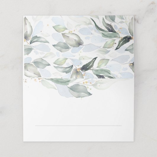 ユーカリエレガントプトゥス・グリーナリー・ダスティー・ブルー結婚ズ プレイスカード (外部開封)