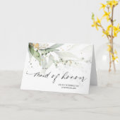 ユーカリエレガントプトゥス・トゥ・マイ・メイド・オブ・オーナー（花嫁付き添い人）結婚ズ カード (黄色い花)