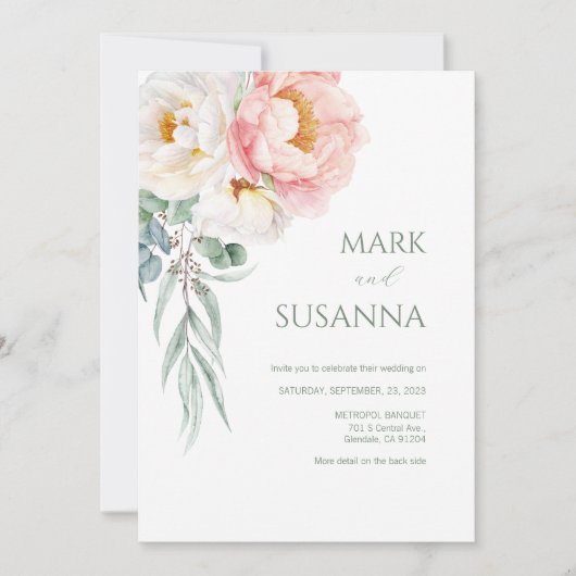 ユーカリエレガントプニー結婚式招待状 招待状 (正面)