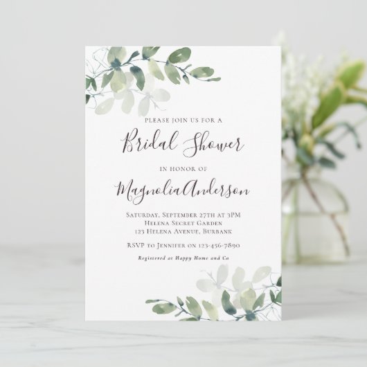 ユーカリエレガントプリダルシャワー招待 招待状 (スタンド正面)