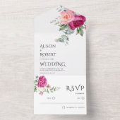 ユーカリエレガントプローズの花結婚咲き オールインワン招待状 (内側)
