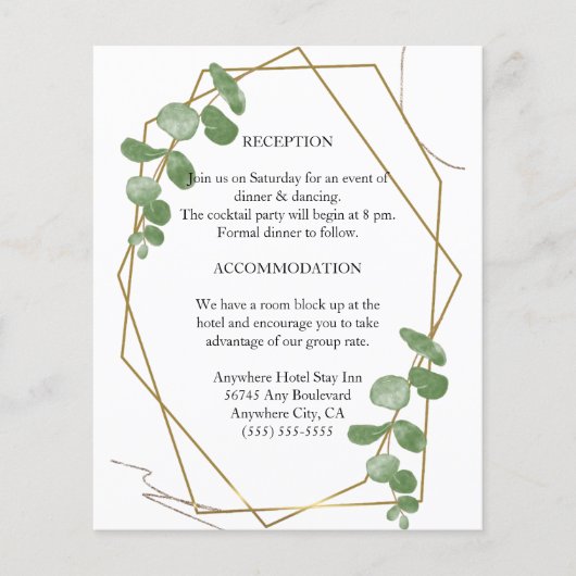 ユーカリエレガントプ結婚エンクロージャカード (正面)