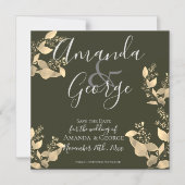 ユーカリエレガントプ葉スは日付を保存 マグネット招待状 (正面)