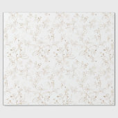 ユーカリエレガントプ葉フェイク金ゴールドかわいらし ラッピングペーパー (フラット)