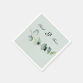 ユーカリエレガントボタニッ結婚ズグリーン スタンダードカクテルナプキン (角)