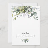 ユーカリエレガントリハーサルディナー 招待状 (裏面)