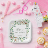 ユーカリエレガントーグリーンベイビーシャワースクエア ペーパープレート (パーティー)