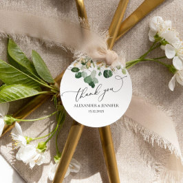 ユーカリエレガントー・グリーン・金ゴールドフォイル結婚ズ・クラス フェイバータグ