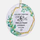 ユーカリエレガント属付き幾何学的金ゴールドフレ離れーム セラミックオーナメント (左)