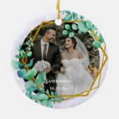 ユーカリエレガント属付き幾何学的金ゴールドフレ離れーム セラミックオーナメント (裏面)