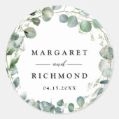 ユーカリエレガント属緑結婚草 ラウンドシール (正面)