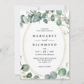 ユーカリエレガント属緑結婚草 招待状 (正面)