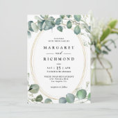 ユーカリエレガント属緑結婚草 招待状 (スタンド正面)