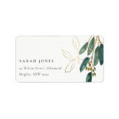 ユーカリエレガント属緑金ゴールド葉アドレスLABE ラベル (正面)