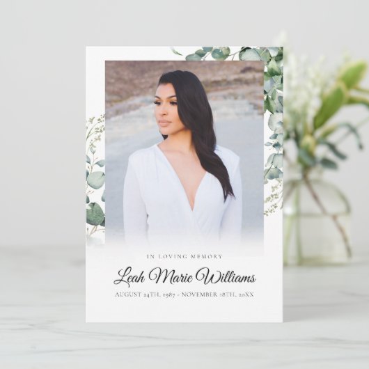 ユーカリエレガント悔やみや弔慰葬儀 サンキューカード (スタンド正面)