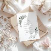 ユーカリエレガント植物写真シンプル結婚写真 招待状