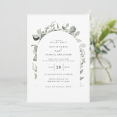 ユーカリエレガント植物写真シンプル結婚写真 招待状 (スタンド正面)