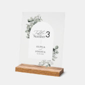 ユーカリエレガント植物表結婚数 アクリルサイン (傾斜)