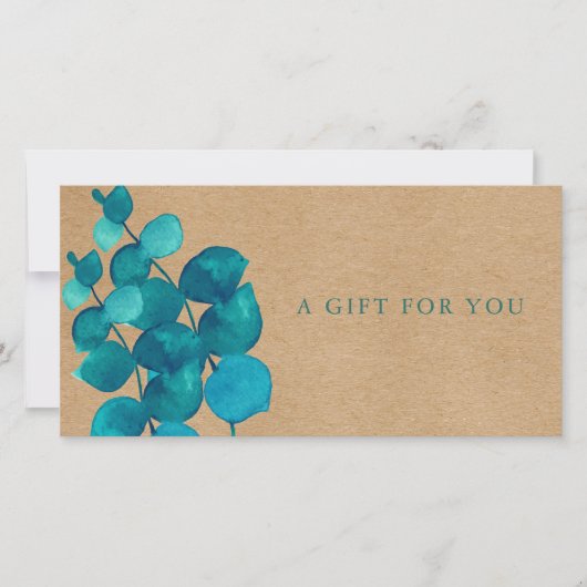 ユーカリエレガント素朴カリ葉ギフト証書 (正面)