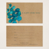 ユーカリエレガント素朴カリ葉ギフト証書 (正面&裏面)