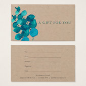 ユーカリエレガント素朴カリ葉ギフト証書 (正面&裏面)