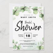 ユーカリエレガント素朴シンプルブライダルシャワー 招待状 (正面)