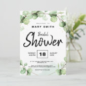 ユーカリエレガント素朴シンプルブライダルシャワー 招待状 (スタンド正面)