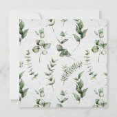 ユーカリエレガント素朴スの水色の緑 招待状 (裏面)