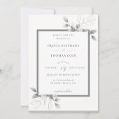 ユーカリエレガント素朴プスフレーム冬の結婚式 招待状 (正面)