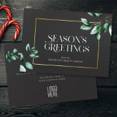 ユーカリエレガント金ゴールドフレームビジネスロゴ シーズンカード